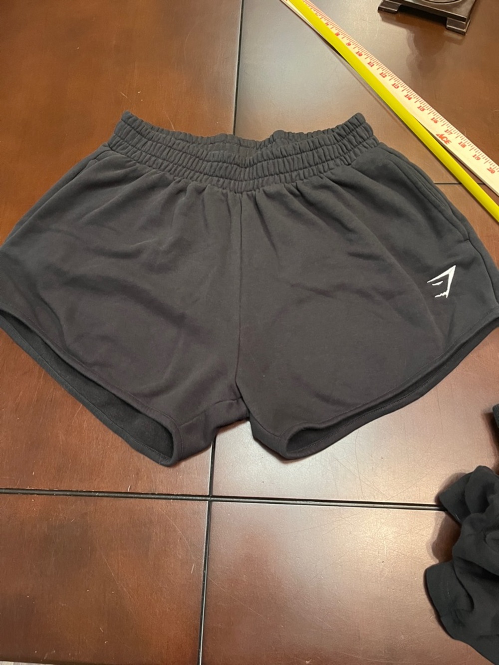 Gymshark Black Women's cozy  Shorts with Logo sweatpants material